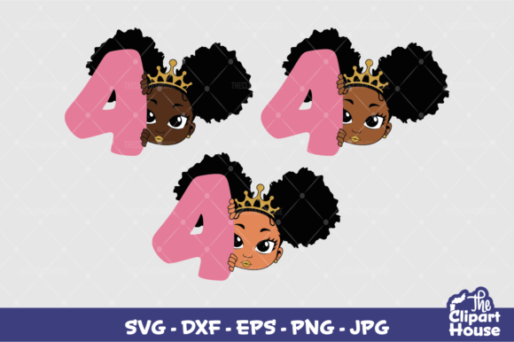 4th Birthday Girl Peek Design Assets