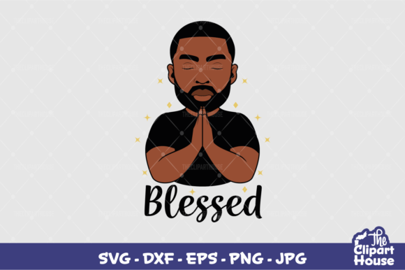 Blessed Praying Black Man: A Versatile Design for Creative Projects