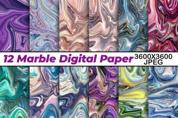 Colorful Marble Digital Paper Background for Creatives