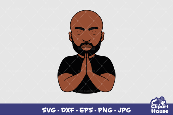 Praying Bald Black Man: A Powerful Element for Modern Design