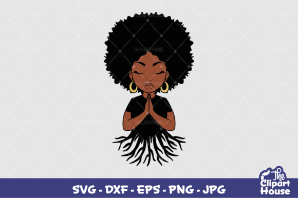 Praying Roots Black Woman: A Versatile Digital Asset for Creative Workflows