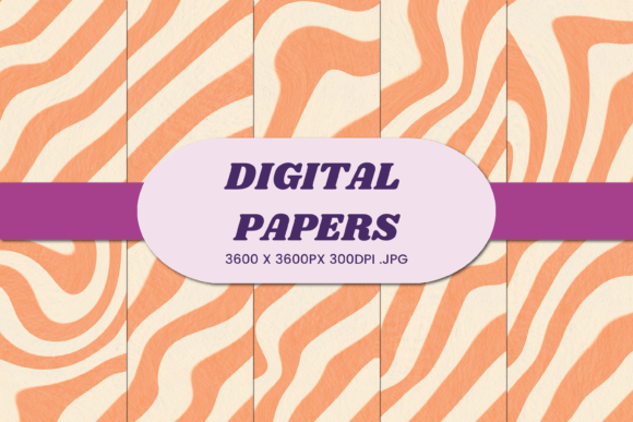 Retro Groovy Orange 2 Digital Paper: A Vibrant Tool for Creative Projects