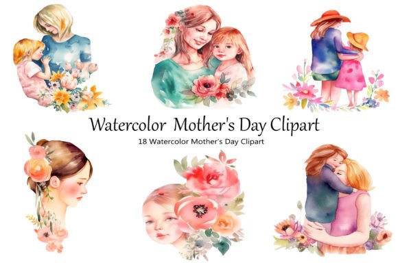 Watercolor Mothers Day Clipart: Bringing Soft Artistry to Your Celebrations
