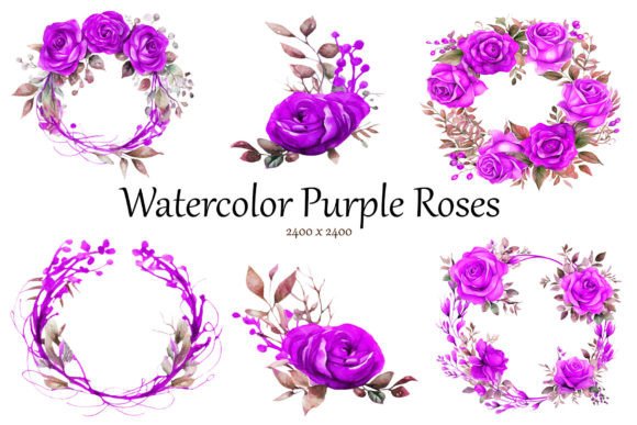 Watercolor Purple Roses Clipart: A Versatile Asset for Creative Projects